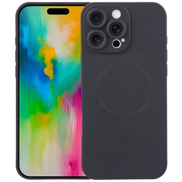 For iPhone 16 Pro Max Liquid TPU Silicone Solid Color MagSafe Phone Case(Black) by buy2fix