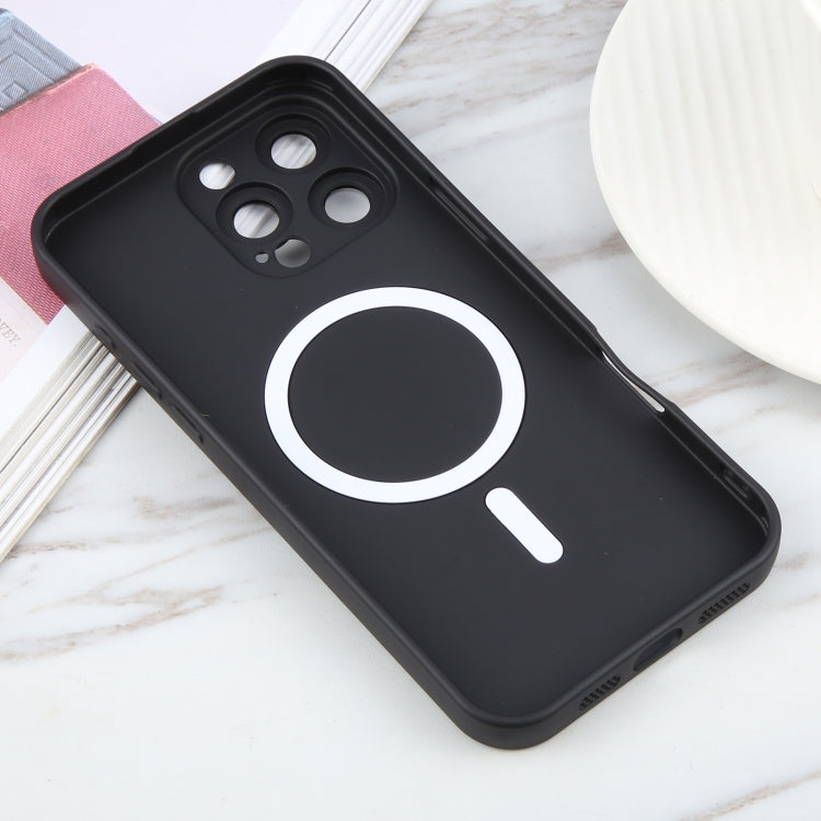 For iPhone 16 Pro Max Liquid TPU Silicone Solid Color MagSafe Phone Case(Black) by buy2fix