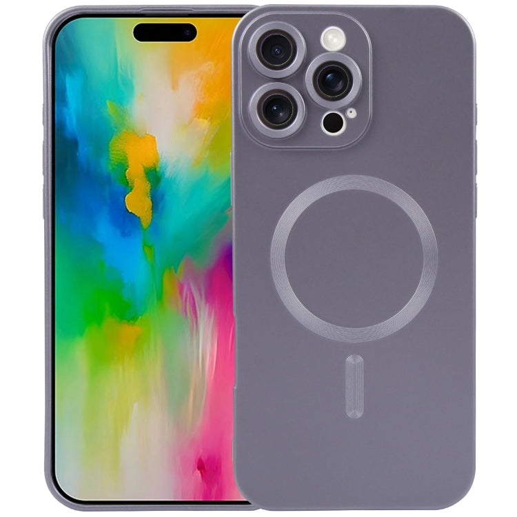 For iPhone 16 Pro Max Liquid TPU Silicone Solid Color MagSafe Phone Case(Grey) by buy2fix