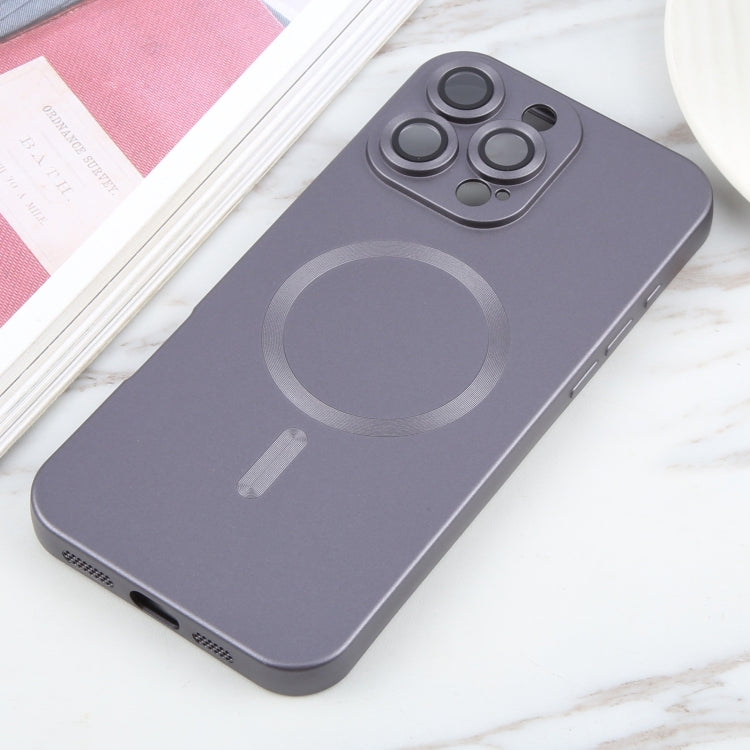 For iPhone 16 Pro Max Liquid TPU Silicone Solid Color MagSafe Phone Case(Grey) by buy2fix