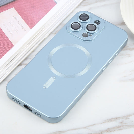 For iPhone 16 Pro Max Liquid TPU Silicone Solid Color MagSafe Phone Case(Blue) by buy2fix