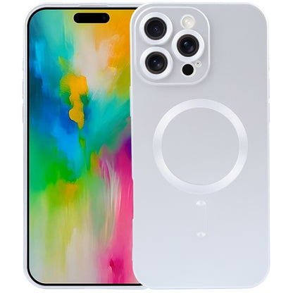 For iPhone 16 Pro Max Liquid TPU Silicone Solid Color MagSafe Phone Case(Silver) by buy2fix