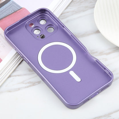 For iPhone 16 Pro Liquid TPU Silicone Solid Color MagSafe Phone Case(Purple) by buy2fix