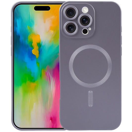 For iPhone 16 Pro Liquid TPU Silicone Solid Color MagSafe Phone Case(Grey) by buy2fix