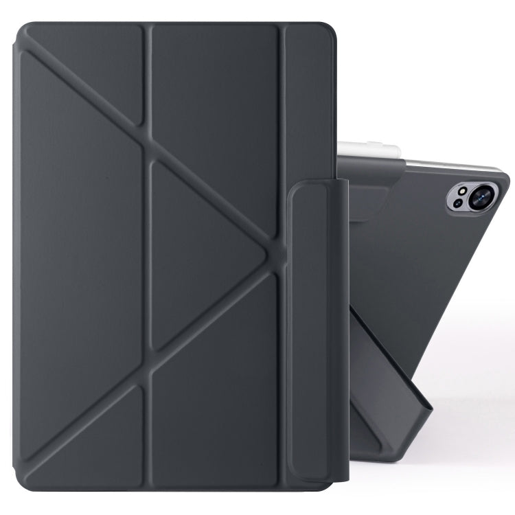 For Huawei MatePad Air 12 2024 Fixed Buckle Magnetic Deformation Leather Tablet Case(Black) - Huawei by buy2fix | Online Shopping UK | buy2fix