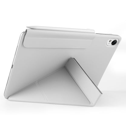 For Huawei MatePad Air 12 2024 Fixed Buckle Magnetic Deformation Leather Tablet Case(Grey) - Huawei by buy2fix | Online Shopping UK | buy2fix