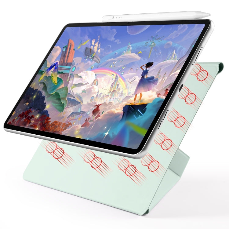 For Huawei MatePad Air 12 2024 Fixed Buckle Magnetic Deformation Leather Tablet Case(Baby Green) - Huawei by buy2fix | Online Shopping UK | buy2fix