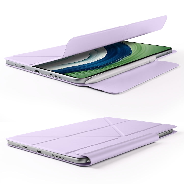 For Huawei MatePad Pro 12.2 2024 Fixed Buckle Magnetic Deformation Leather Tablet Case(Purple) - Huawei by buy2fix | Online Shopping UK | buy2fix
