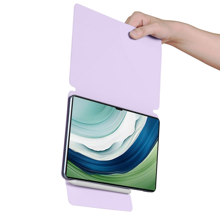 For Huawei MatePad Pro 12.2 2024 Fixed Buckle Magnetic Deformation Leather Tablet Case(Purple) - Huawei by buy2fix | Online Shopping UK | buy2fix