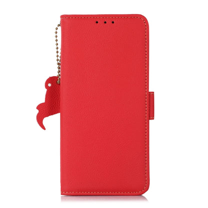 For Samsung Galaxy S24 FE 5G Side-Magnetic TJ Genuine Leather RFID Phone Case(Red) - Galaxy S24 FE 5G Cases by buy2fix | Online Shopping UK | buy2fix