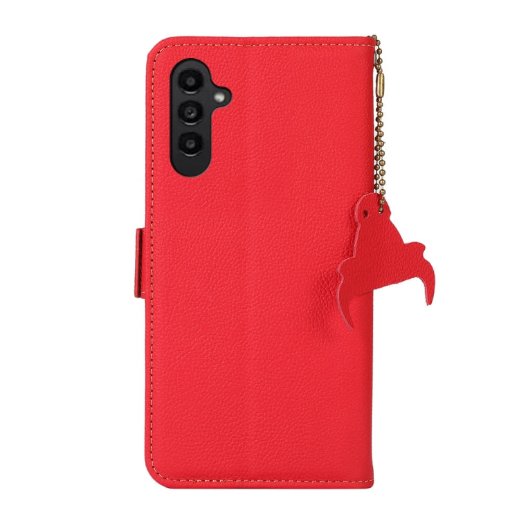 For Samsung Galaxy S24 FE 5G Side-Magnetic TJ Genuine Leather RFID Phone Case(Red) - Galaxy S24 FE 5G Cases by buy2fix | Online Shopping UK | buy2fix