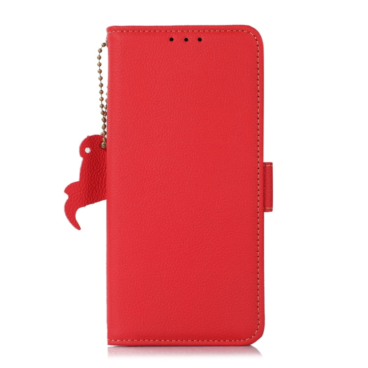 For Samsung Galaxy S25 Ultra 5G Side-Magnetic TJ Genuine Leather RFID Phone Case(Red) by buy2fix