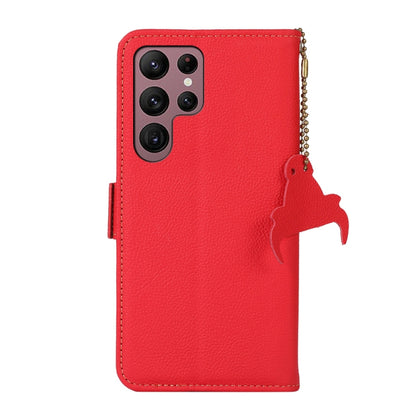 For Samsung Galaxy S25 Ultra 5G Side-Magnetic TJ Genuine Leather RFID Phone Case(Red) by buy2fix