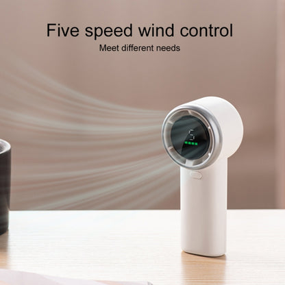 N603 HD Digital Display Handheld Turbine Fan(White) by buy2fix