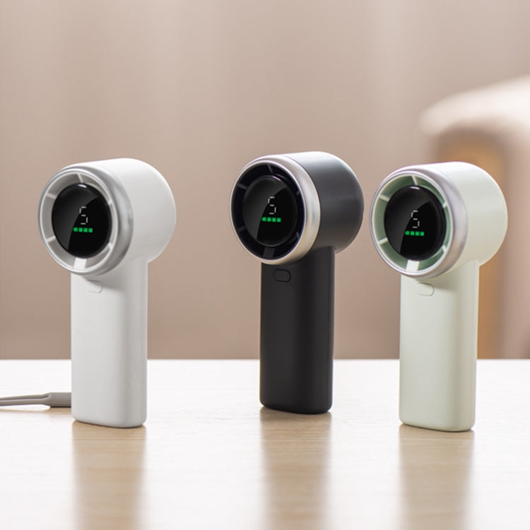 N603 HD Digital Display Handheld Turbine Fan(White) by buy2fix