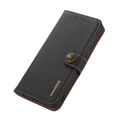 For Samsung Galaxy S24 FE 5G KHAZNEH Custer Genuine Leather RFID Phone Case(Black) - Galaxy S23 FE 5G Cases by buy2fix | Online Shopping UK | buy2fix