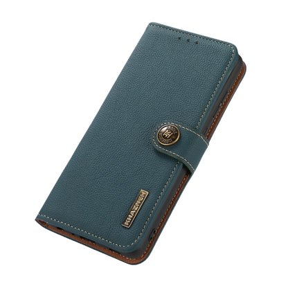 For Samsung Galaxy S24 FE 5G KHAZNEH Custer Genuine Leather RFID Phone Case(Green) - Galaxy S23 FE 5G Cases by buy2fix | Online Shopping UK | buy2fix