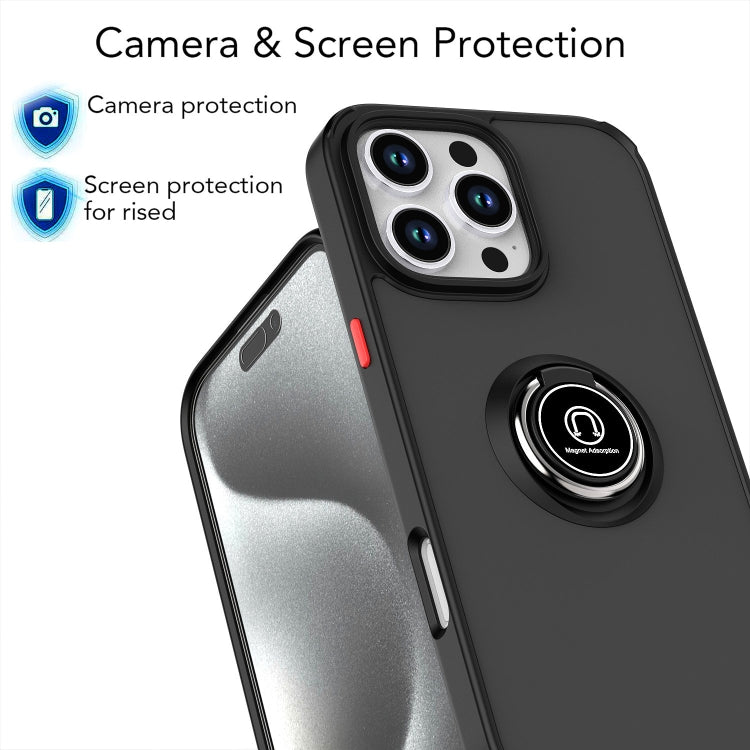 For iPhone 16 Pro Max Q Shadow 1 Series TPU + PC Phone Case with Ring(Black+Red) by buy2fix