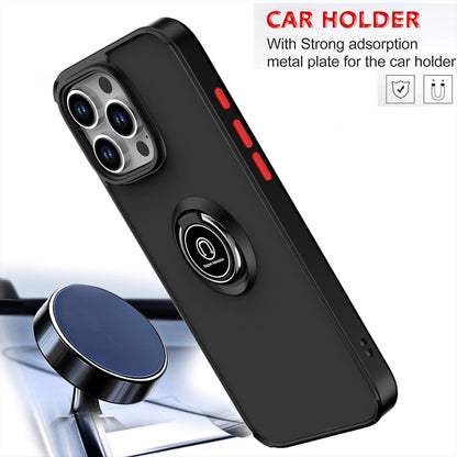 For iPhone 16 Pro Max Q Shadow 1 Series TPU + PC Phone Case with Ring(Black+Red) by buy2fix