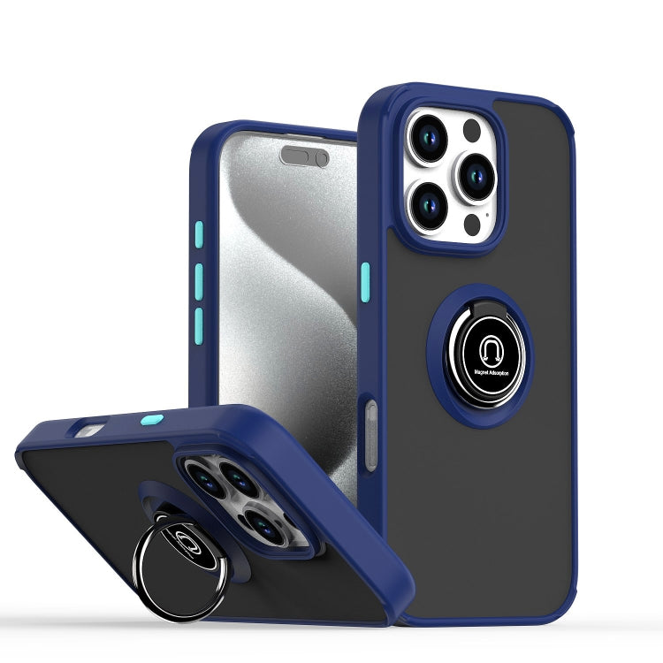 For iPhone 16 Pro Q Shadow 1 Series TPU + PC Phone Case with Ring(Royal Blue) by buy2fix