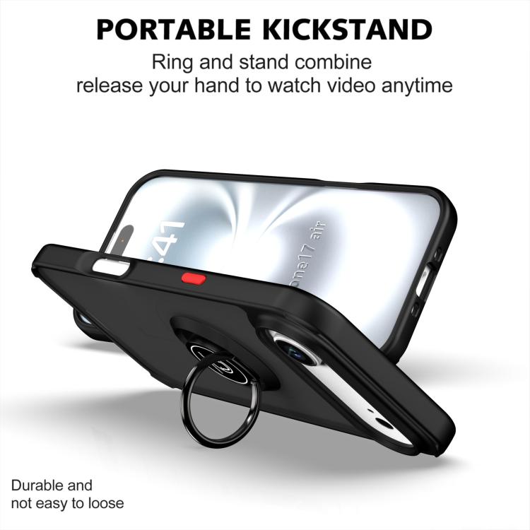 For iPhone Air Q Shadow 1 Series TPU + PC Phone Case with Ring(Black+Red) - iPhone Air Cases by buy2fix | Online Shopping UK | buy2fix