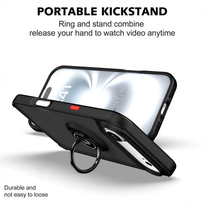 For iPhone Air Q Shadow 1 Series TPU + PC Phone Case with Ring(Black+Red) - iPhone Air Cases by buy2fix | Online Shopping UK | buy2fix