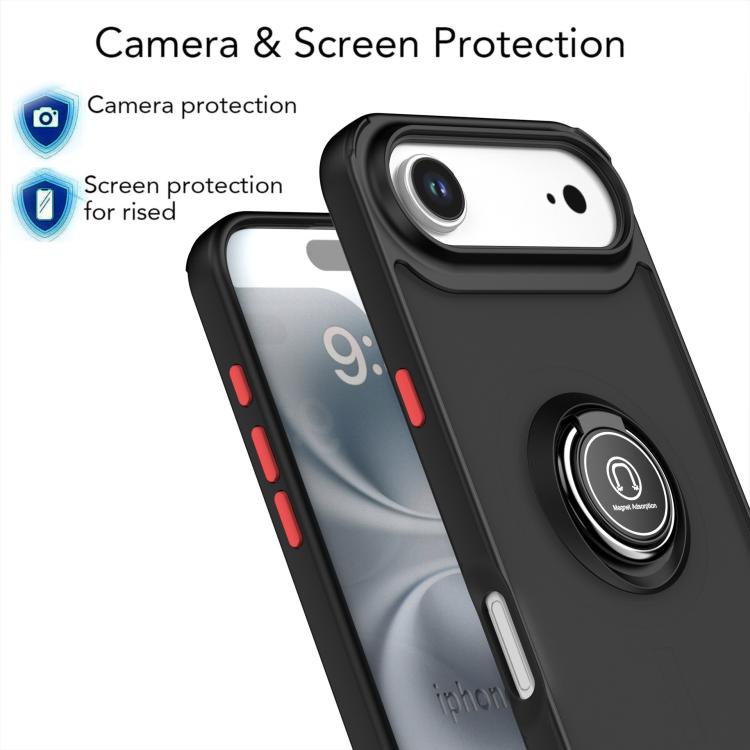 For iPhone Air Q Shadow 1 Series TPU + PC Phone Case with Ring(Black+Red) - iPhone Air Cases by buy2fix | Online Shopping UK | buy2fix