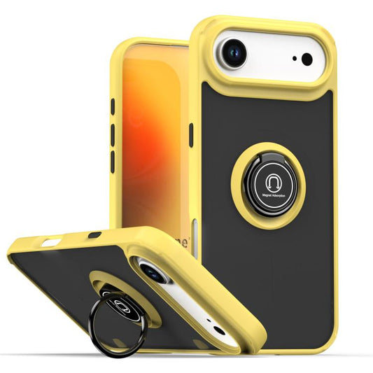 For iPhone Air Q Shadow 1 Series TPU + PC Phone Case with Ring(Yellow) - iPhone Air Cases by buy2fix | Online Shopping UK | buy2fix