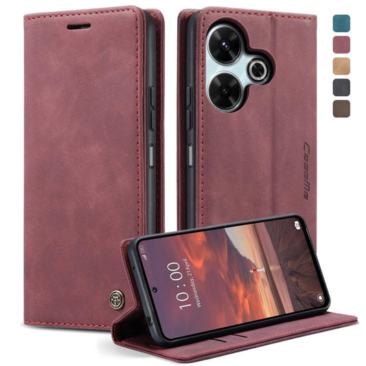 For Redmi 13 CaseMe 013 Multifunctional Horizontal Flip Leather Phone Case(Wine Red) - Redmi 13 Cases by CaseMe | Online Shopping UK | buy2fix