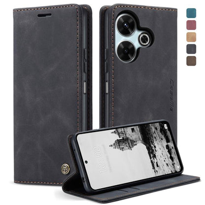 For Redmi 13 CaseMe 013 Multifunctional Horizontal Flip Leather Phone Case(Black) - Redmi 13 Cases by CaseMe | Online Shopping UK | buy2fix