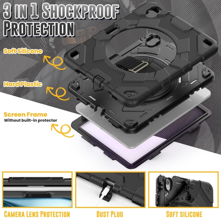 For iPad Air 11 2025 /  2024 Spider Hand Grip Turntable Stand Tablet Case(Black) - iPad Air 11 2025 / 2024 Cases by buy2fix | Online Shopping UK | buy2fix
