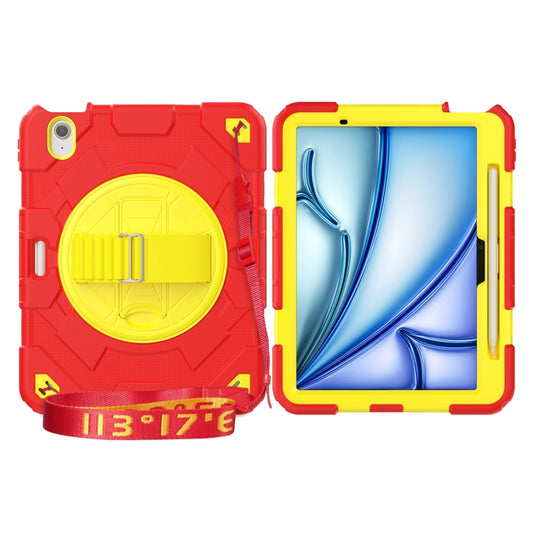 For iPad Air 11 2025 /  2024 Spider Hand Grip Turntable Stand Tablet Case(Yellow Red) - iPad Air 11 2025 / 2024 Cases by buy2fix | Online Shopping UK | buy2fix