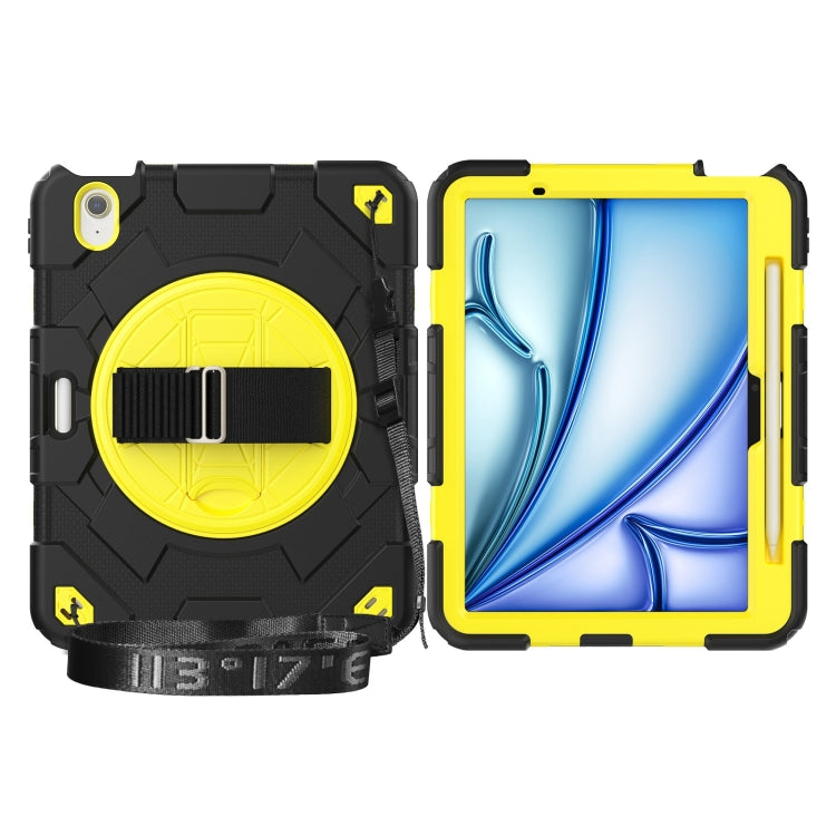 For iPad Air 11 2025 /  2024 Spider Hand Grip Turntable Stand Tablet Case(Black Yellow) - iPad Air 11 2025 / 2024 Cases by buy2fix | Online Shopping UK | buy2fix