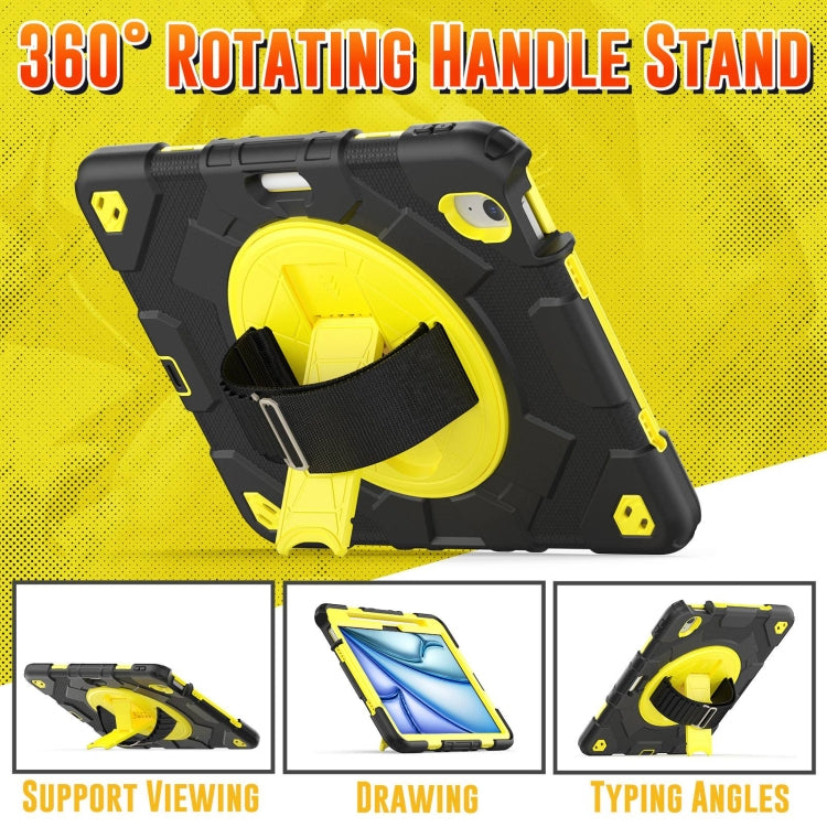 For iPad Air 11 2025 /  2024 Spider Hand Grip Turntable Stand Tablet Case(Black Yellow) - iPad Air 11 2025 / 2024 Cases by buy2fix | Online Shopping UK | buy2fix