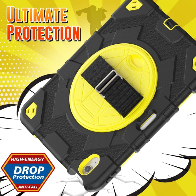 For iPad Air 11 2025 /  2024 Spider Hand Grip Turntable Stand Tablet Case(Black Yellow) - iPad Air 11 2025 / 2024 Cases by buy2fix | Online Shopping UK | buy2fix
