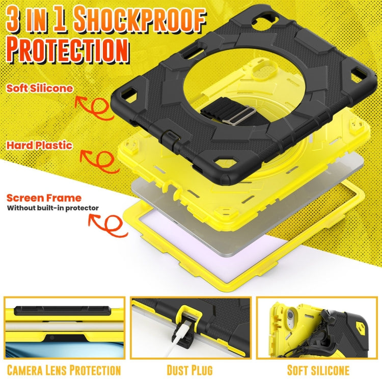 For iPad Air 11 2025 /  2024 Spider Hand Grip Turntable Stand Tablet Case(Black Yellow) - iPad Air 11 2025 / 2024 Cases by buy2fix | Online Shopping UK | buy2fix