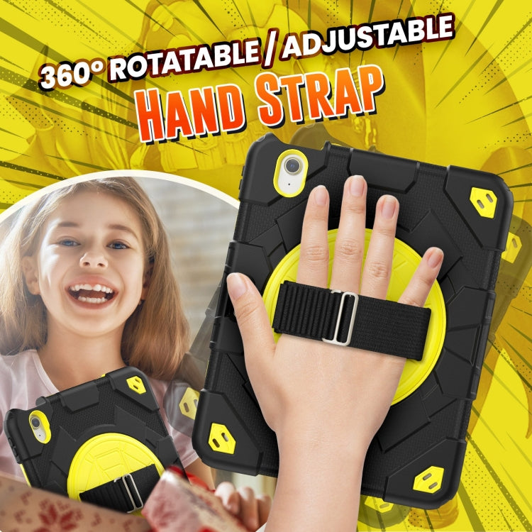 For iPad Air 11 2025 /  2024 Spider Hand Grip Turntable Stand Tablet Case(Black Yellow) - iPad Air 11 2025 / 2024 Cases by buy2fix | Online Shopping UK | buy2fix