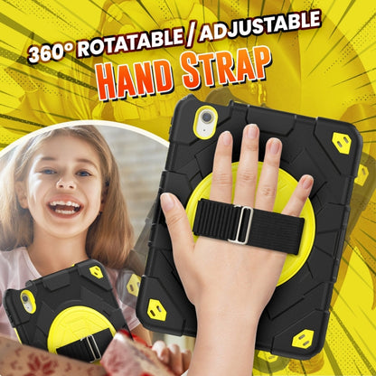 For iPad Air 11 2025 /  2024 Spider Hand Grip Turntable Stand Tablet Case(Black Yellow) - iPad Air 11 2025 / 2024 Cases by buy2fix | Online Shopping UK | buy2fix