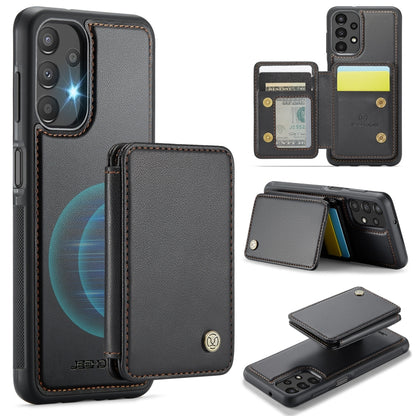 For Samsung Galaxy A13 4G JEEHOOD J05 Business Magnetic Style RFID Leather Phone Case(Black) - Galaxy Phone Cases by JEEHOOD | Online Shopping UK | buy2fix