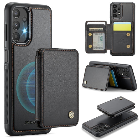 For Samsung Galaxy A13 4G JEEHOOD J05 Business Magnetic Style RFID Leather Phone Case(Black) - Galaxy Phone Cases by JEEHOOD | Online Shopping UK | buy2fix