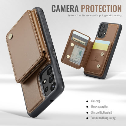 For Samsung Galaxy A13 4G JEEHOOD J05 Business Magnetic Style RFID Leather Phone Case(Brown) - Galaxy Phone Cases by JEEHOOD | Online Shopping UK | buy2fix