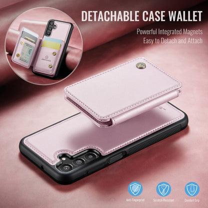 For Samsung Galaxy A15 JEEHOOD J05 Business Magnetic Style RFID Leather Phone Case(Pink) - Galaxy Phone Cases by JEEHOOD | Online Shopping UK | buy2fix
