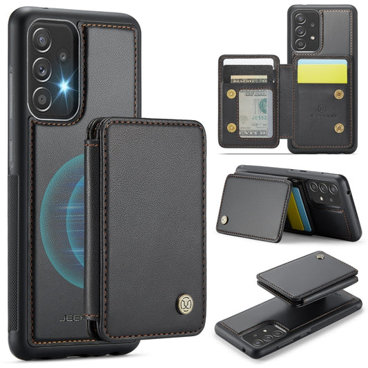 For Samsung Galaxy A52s 5G JEEHOOD J05 Business Magnetic Style RFID Leather Phone Case(Black) - Galaxy Phone Cases by JEEHOOD | Online Shopping UK | buy2fix