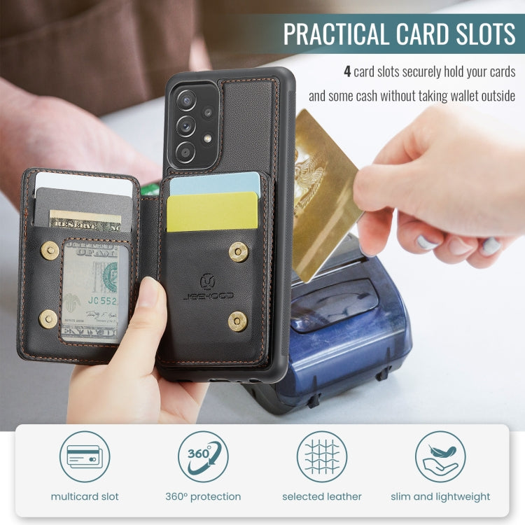 For Samsung Galaxy A52s 5G JEEHOOD J05 Business Magnetic Style RFID Leather Phone Case(Black) - Galaxy Phone Cases by JEEHOOD | Online Shopping UK | buy2fix