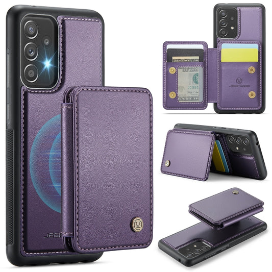 For Samsung Galaxy A52s 5G JEEHOOD J05 Business Magnetic Style RFID Leather Phone Case(Purple) - Galaxy Phone Cases by JEEHOOD | Online Shopping UK | buy2fix