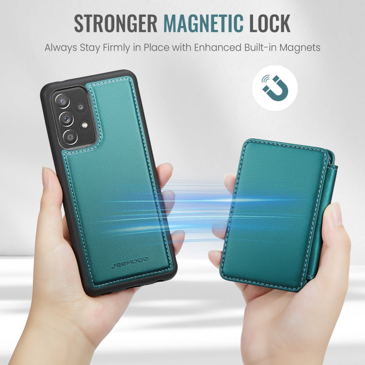 For Samsung Galaxy A52s 5G JEEHOOD J05 Business Magnetic Style RFID Leather Phone Case(Blue Green) - Galaxy Phone Cases by JEEHOOD | Online Shopping UK | buy2fix
