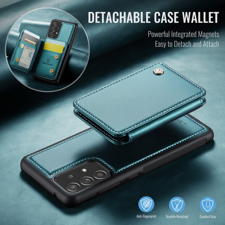 For Samsung Galaxy A52s 5G JEEHOOD J05 Business Magnetic Style RFID Leather Phone Case(Blue Green) - Galaxy Phone Cases by JEEHOOD | Online Shopping UK | buy2fix