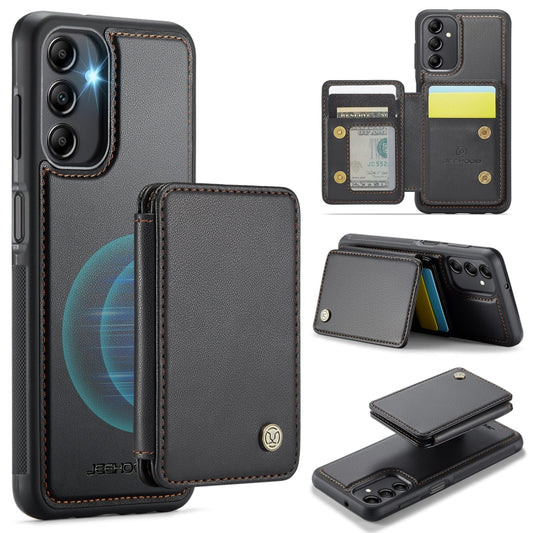 For Samsung Galaxy A14 4G / 5G JEEHOOD J05 Business Magnetic Style RFID Leather Phone Case(Black) - Galaxy Phone Cases by JEEHOOD | Online Shopping UK | buy2fix