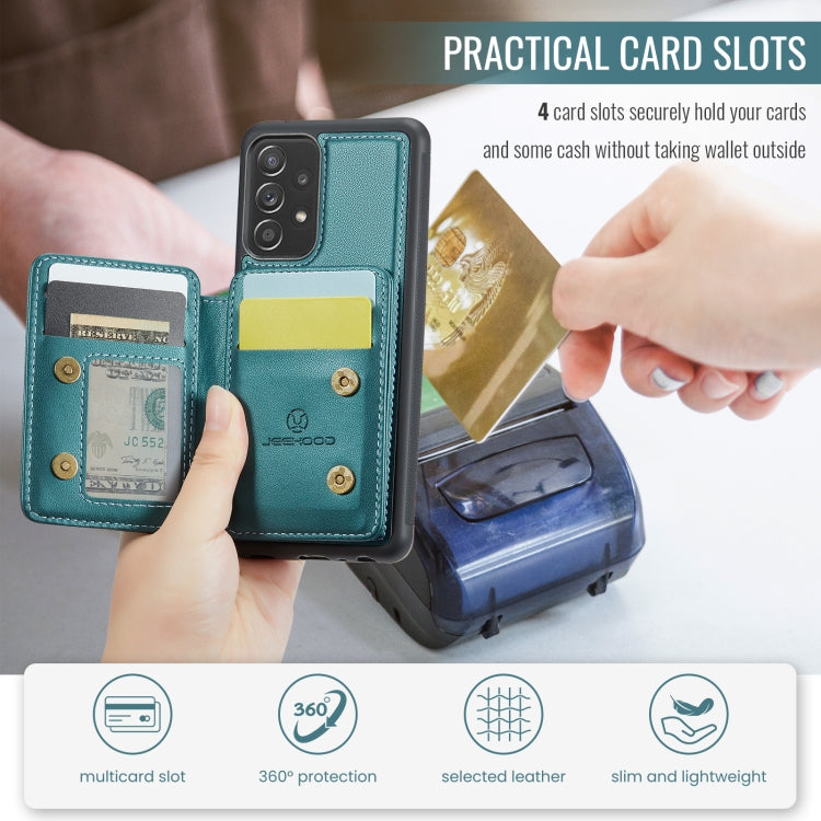 For Samsung Galaxy A23 JEEHOOD J05 Business Magnetic Style RFID Leather Phone Case(Blue Green) - Galaxy Phone Cases by JEEHOOD | Online Shopping UK | buy2fix