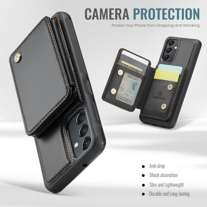 For Samsung Galaxy A24 4G JEEHOOD J05 Business Magnetic Style RFID Leather Phone Case(Black) - Galaxy Phone Cases by JEEHOOD | Online Shopping UK | buy2fix
